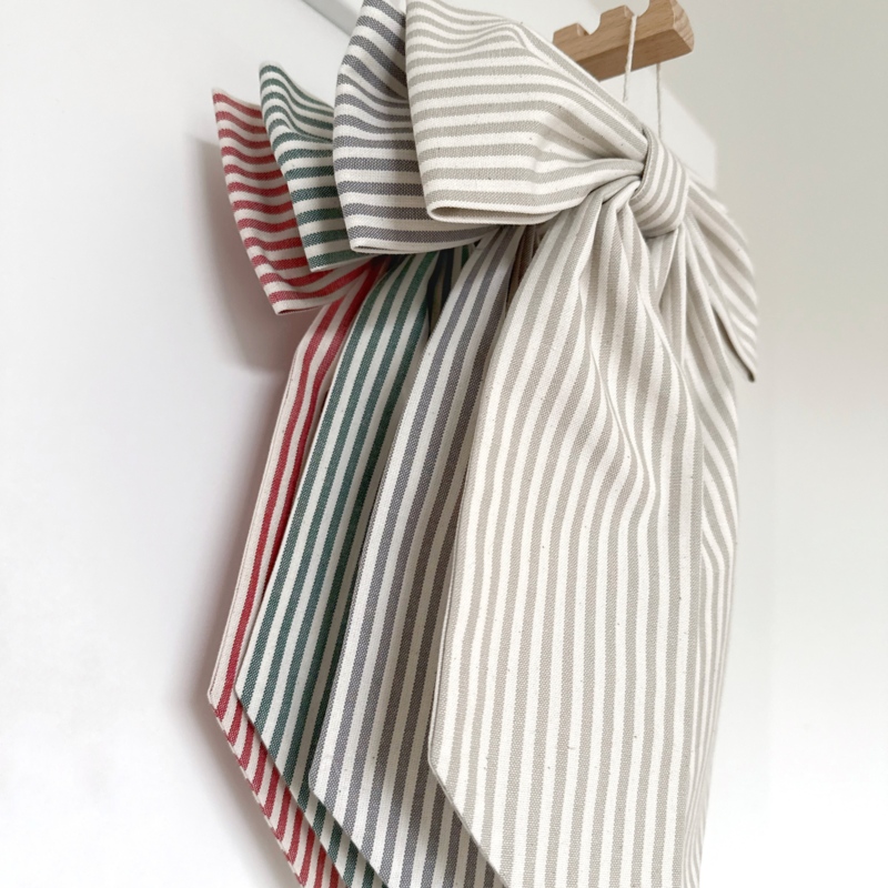 Látková mašle - šedá