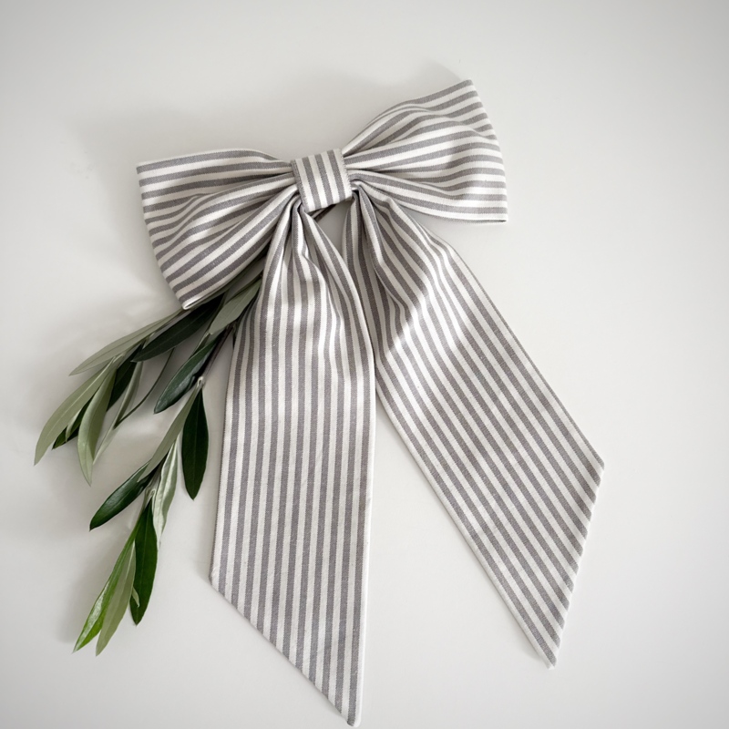 Látková mašle - šedá